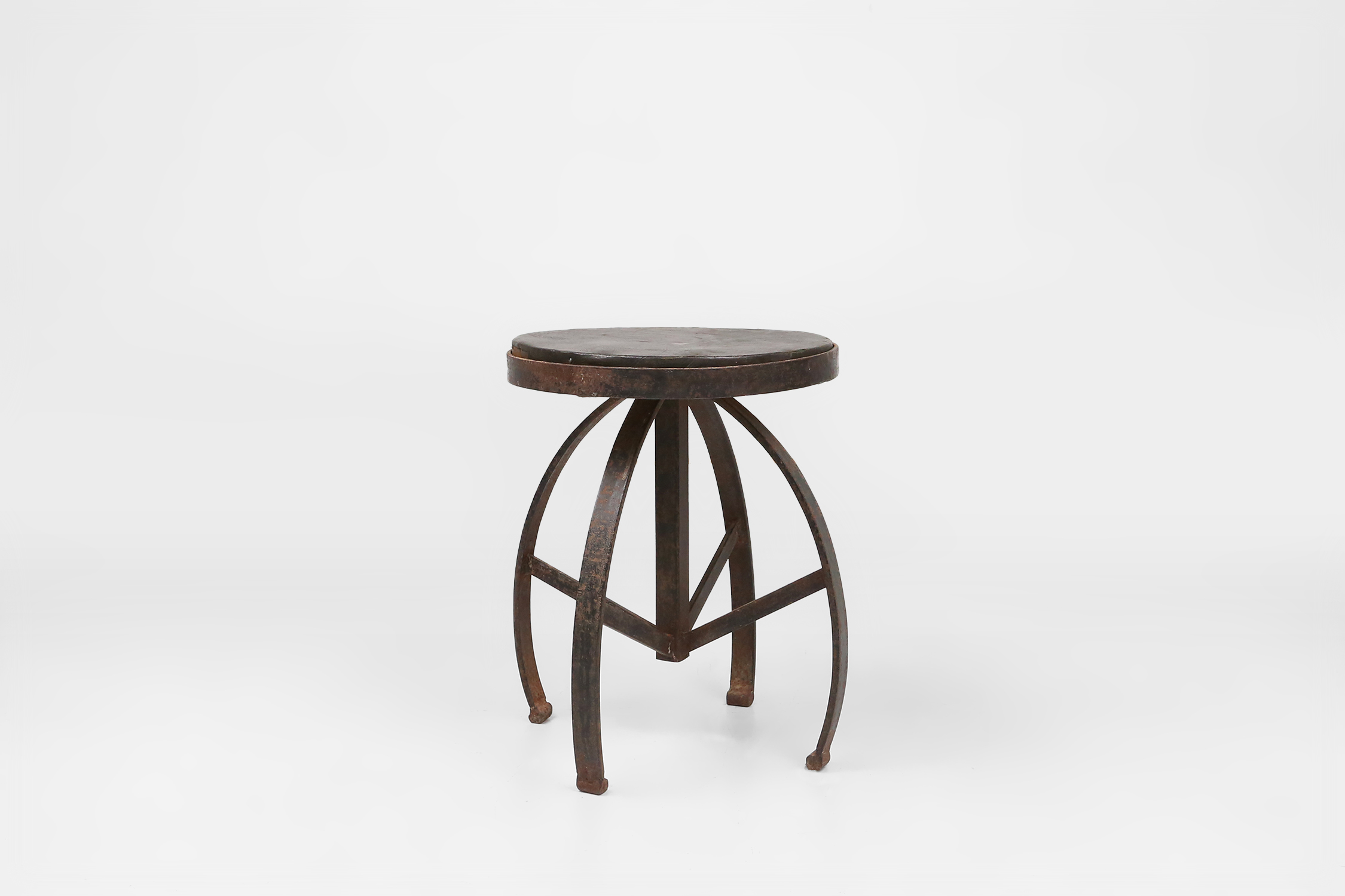 Industrial Black Metal Stools with Frame, France, 1920sthumbnail